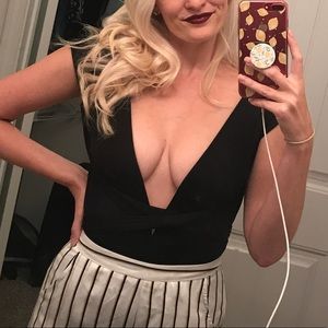 MULTI WAY BODY SUIT TIE OPEN BACK DEEP FRONT